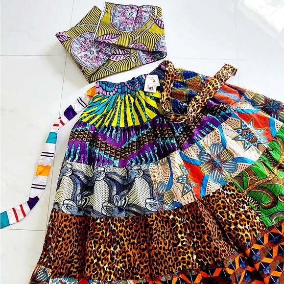 Long Maxi Patchwork Skirt 100% Cotton One Size Fit All Maxi Skirt - Picture 2 of 7